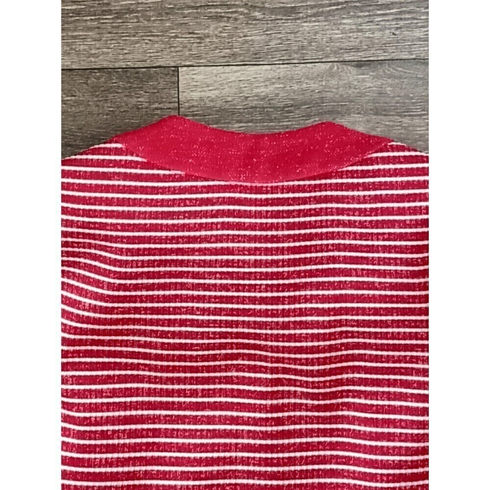 Julie Miller Dress Women's Size 10 Red White Striped Midi Length Pockets Vintage - Picture 10 of 10